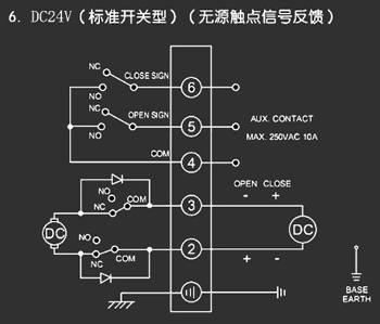 ＤＣ24Ｖ標準開關型<a href='http://www.tjjzlm.com/Product/diefa/diandongdiefa/' target='_blank'>電動<a href='http://www.tjjzlm.com/Product/diefa/' target='_blank'>蝶閥</a></a>接線圖